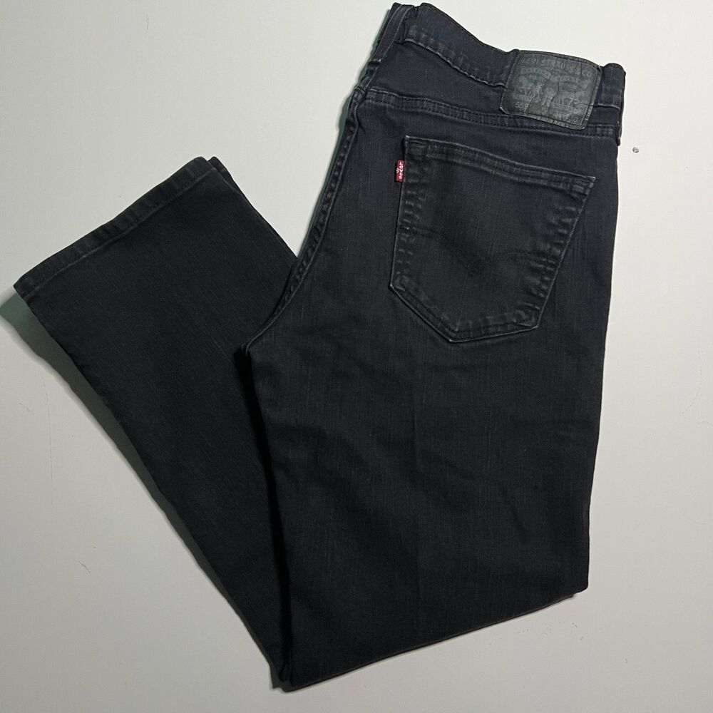 Levi’s 559 Jeans Mens 36x29 Black Relaxed Straight Dark Wash Denim Pants B39